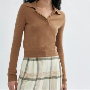 Wilfred cashmere polo sweater in Saville color
